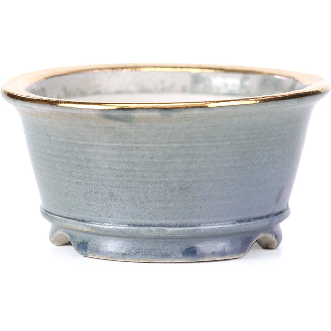 Pot à bonsaï rond gris par Shoseki - 80 x 80 x 40 mm