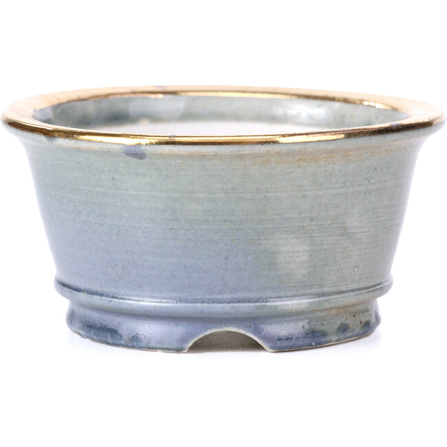 Pot à bonsaï rond gris par Shoseki - 80 x 80 x 40 mm