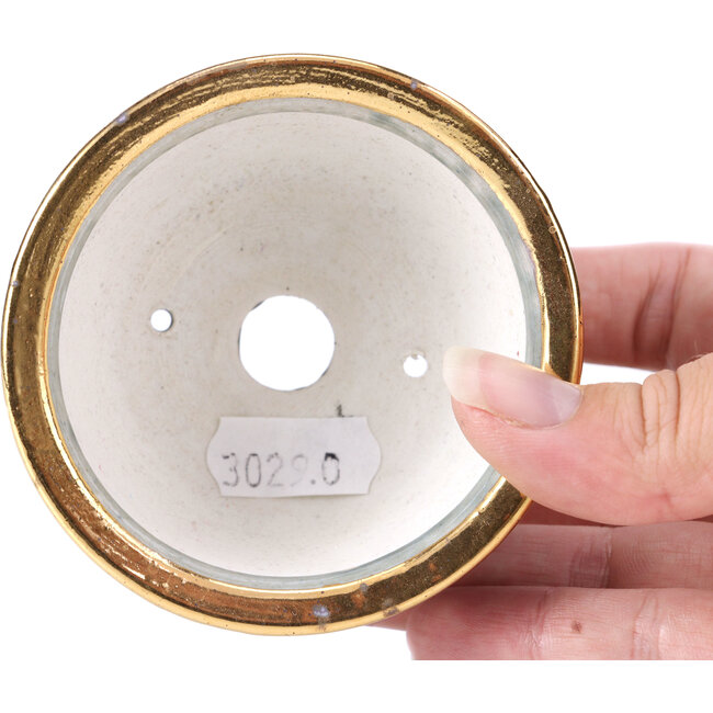 Pot à bonsaï rond gris par Shoseki - 80 x 80 x 40 mm