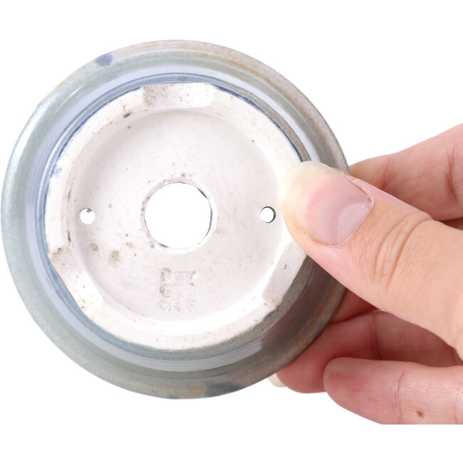 Runde graue Bonsaischale von Shoseki - 80 x 80 x 40 mm