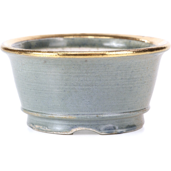 Pot à bonsaï rond gris par Shoseki - 80 x 80 x 40 mm