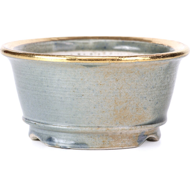 Pot à bonsaï rond gris par Shoseki - 80 x 80 x 40 mm