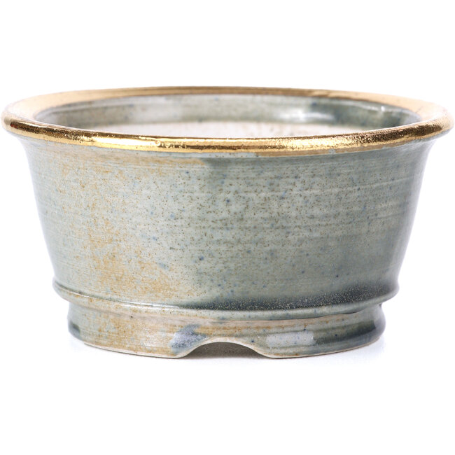 Round grey bonsai pot by Shoseki - 80 x 80 x 40 mm
