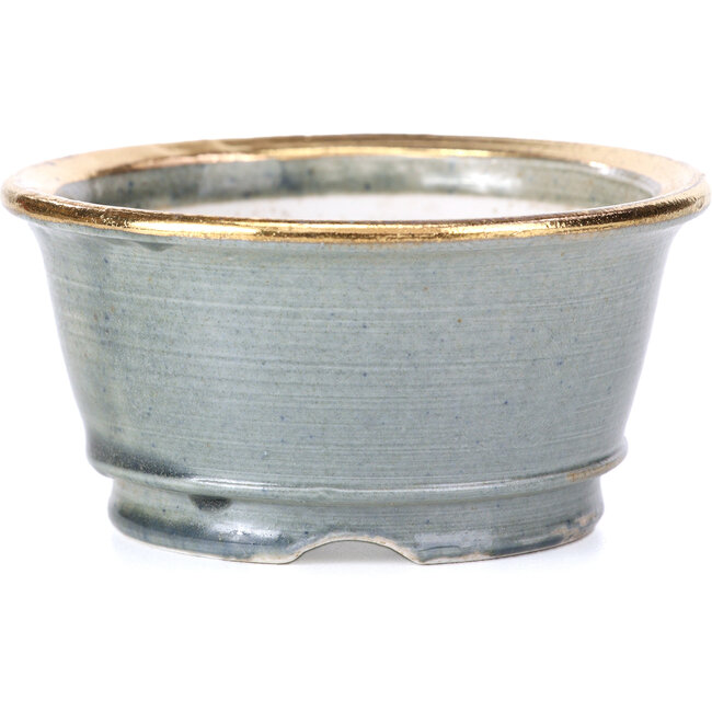 Pot à bonsaï rond gris par Shoseki - 80 x 80 x 40 mm