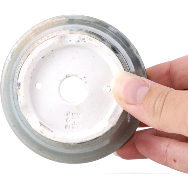 Pot à bonsaï rond gris par Shoseki - 80 x 80 x 40 mm