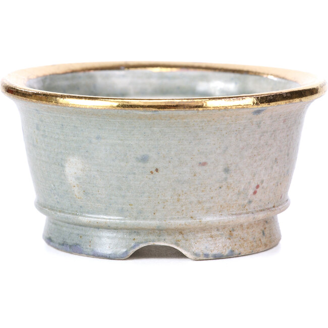 Pot à bonsaï rond gris par Shoseki - 80 x 80 x 40 mm