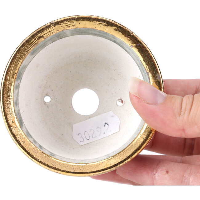 Pot à bonsaï rond gris par Shoseki - 80 x 80 x 40 mm