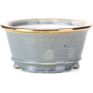 Shoseki 80 mm round grey bonsai pot by Shoseki, Japan