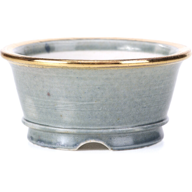 Pot à bonsaï rond gris par Shoseki - 80 x 80 x 40 mm