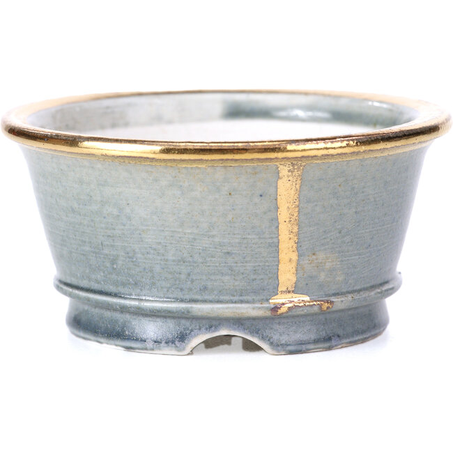 Round grey bonsai pot by Shoseki - 80 x 80 x 40 mm