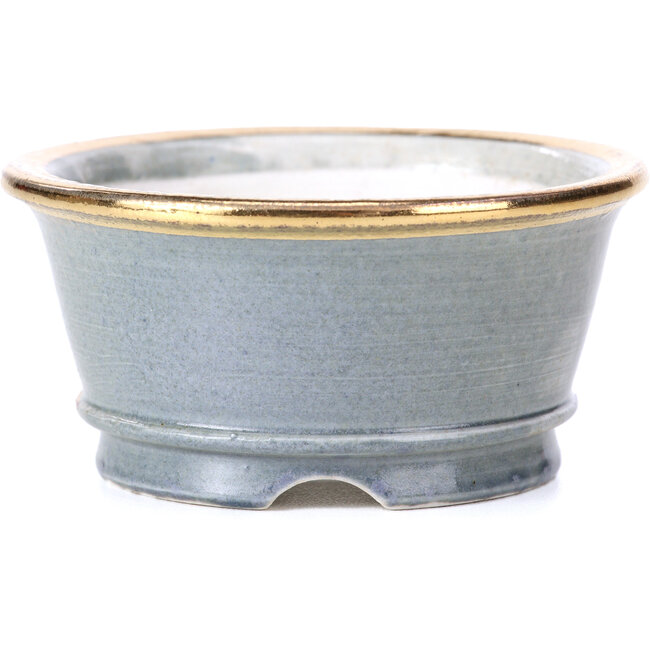 Pot à bonsaï rond gris par Shoseki - 80 x 80 x 40 mm