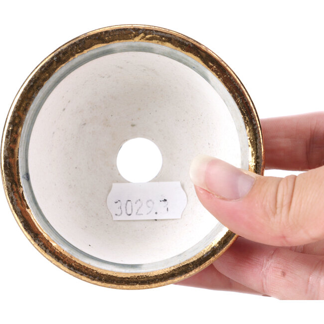 Vaso per bonsai rotondo grigio di Shoseki - 80 x 80 x 40 mm