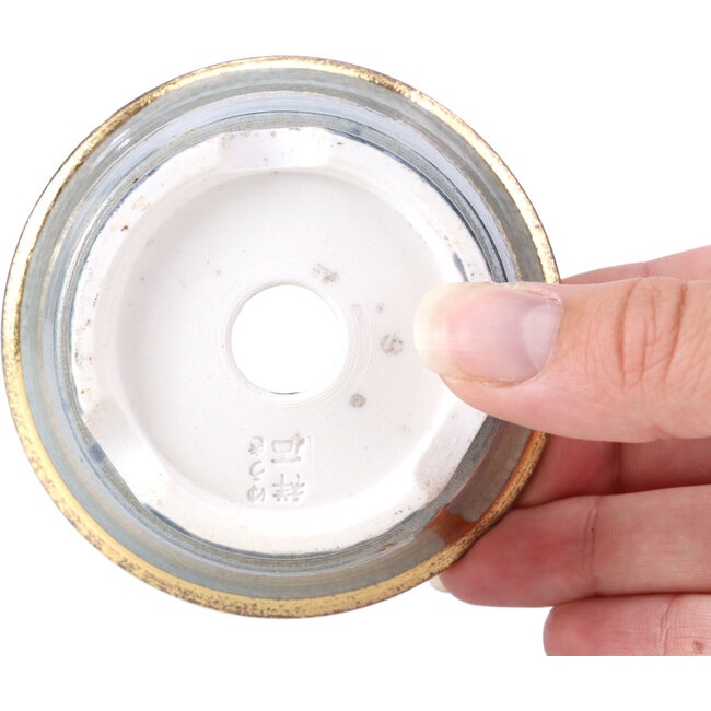 Pot à bonsaï rond gris par Shoseki - 80 x 80 x 40 mm