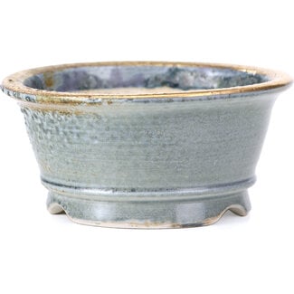 Shoseki 80 mm round grey bonsai pot by Shoseki, Japan