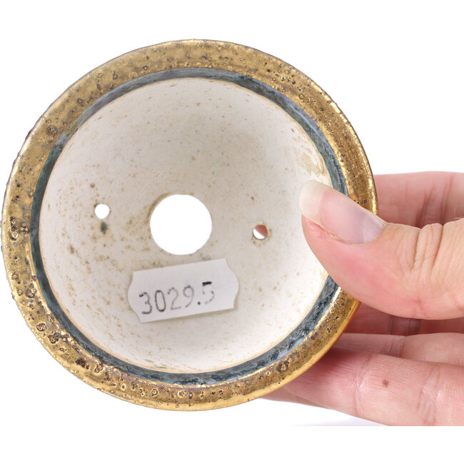 Pot à bonsaï rond gris par Shoseki - 80 x 80 x 40 mm