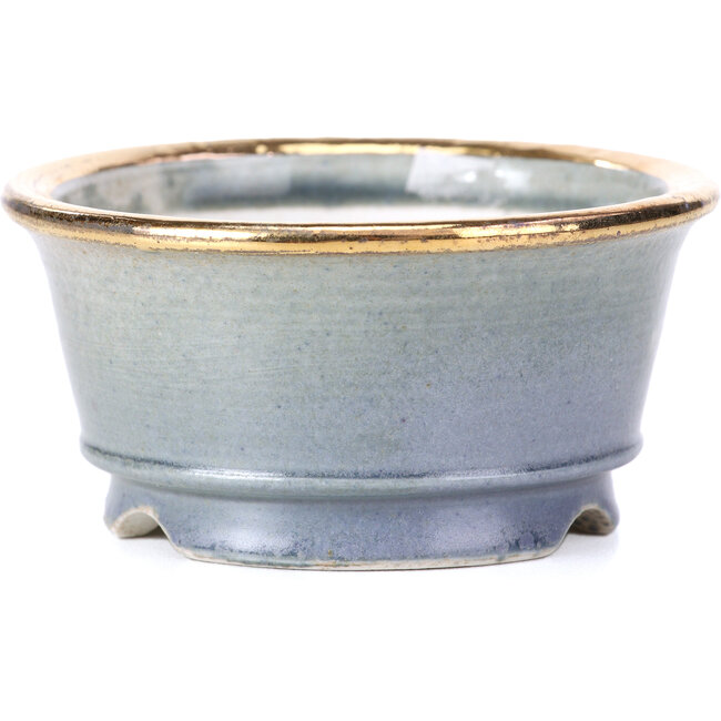 Pot à bonsaï rond gris par Shoseki - 80 x 80 x 40 mm