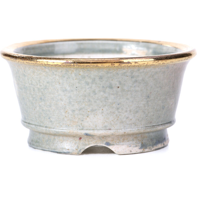 Round grey bonsai pot by Shoseki - 80 x 80 x 40 mm