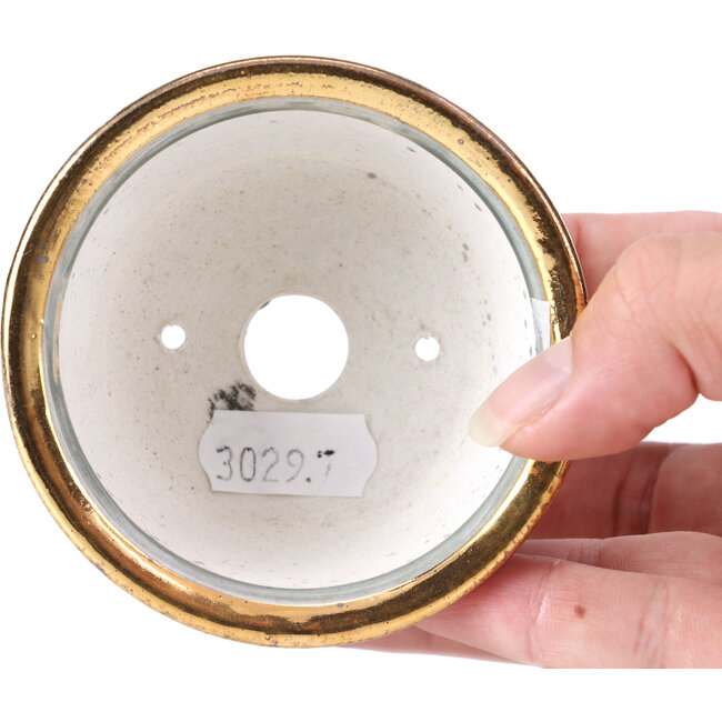 Pot à bonsaï rond gris par Shoseki - 80 x 80 x 40 mm