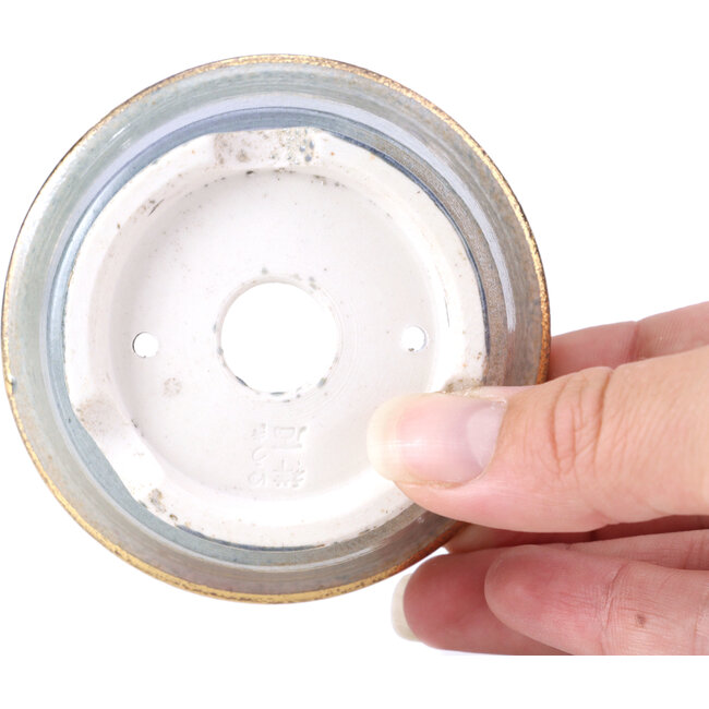 Pot à bonsaï rond gris par Shoseki - 80 x 80 x 40 mm