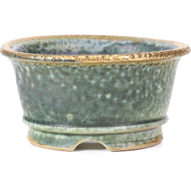 Vaso per bonsai rotondo grigio verde di Shoseki - 80 x 80 x 40 mm