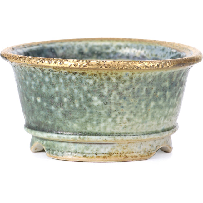 Round grey green bonsai pot by Shoseki - 80 x 80 x 40 mm