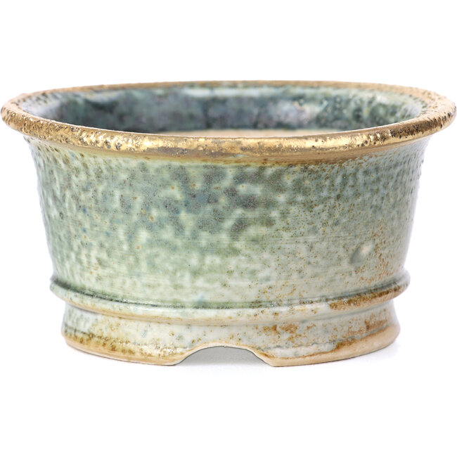 Maceta de bonsái verde gris redonda de Shoseki - 80 x 80 x 40 mm