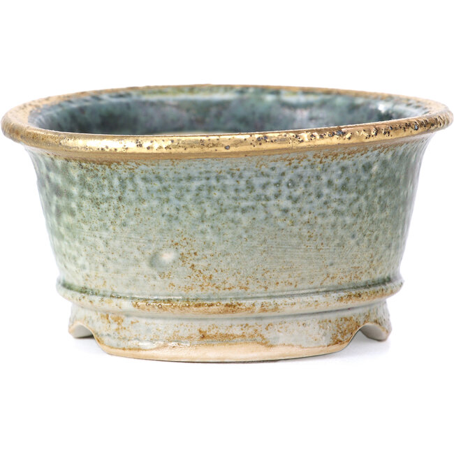 Maceta de bonsái verde gris redonda de Shoseki - 80 x 80 x 40 mm