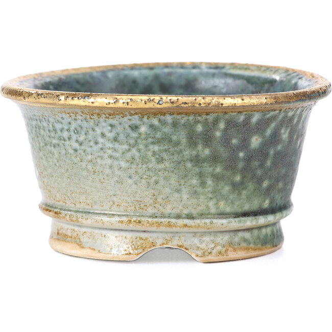 Maceta de bonsái verde gris redonda de Shoseki - 80 x 80 x 40 mm