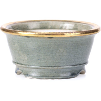 Shoseki 80 mm round grey bonsai pot by Shoseki, Japan