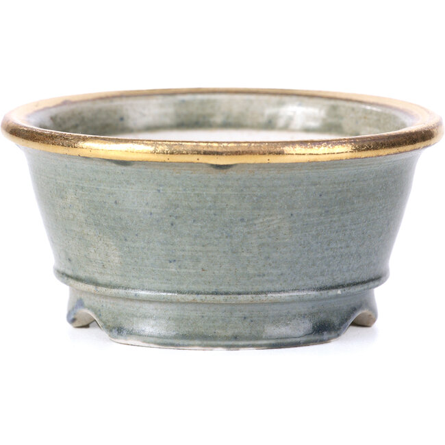 Pot à bonsaï rond gris par Shoseki - 80 x 80 x 40 mm