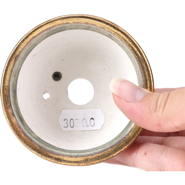 Pot à bonsaï rond gris par Shoseki - 80 x 80 x 40 mm