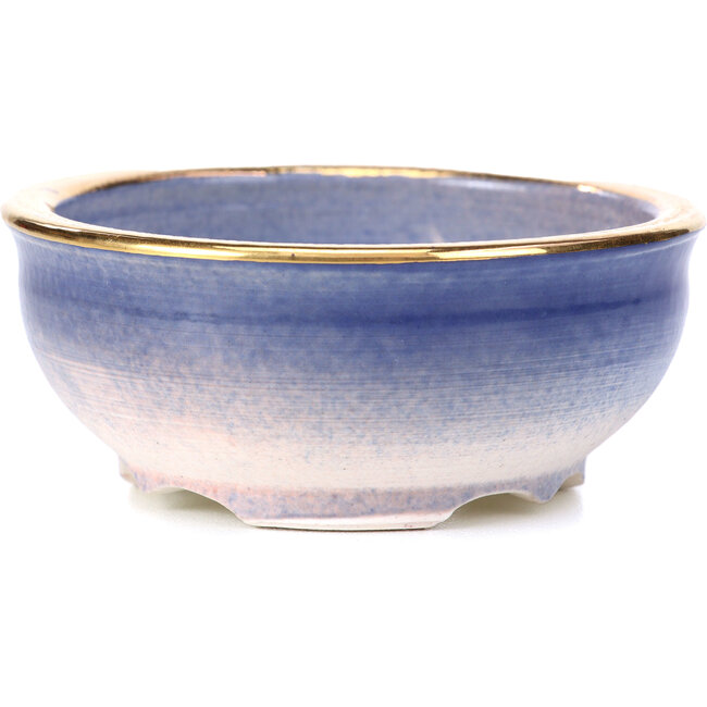 Pot à bonsaï rond violet bleu par Shoseki - 84 x 84 x 35 mm