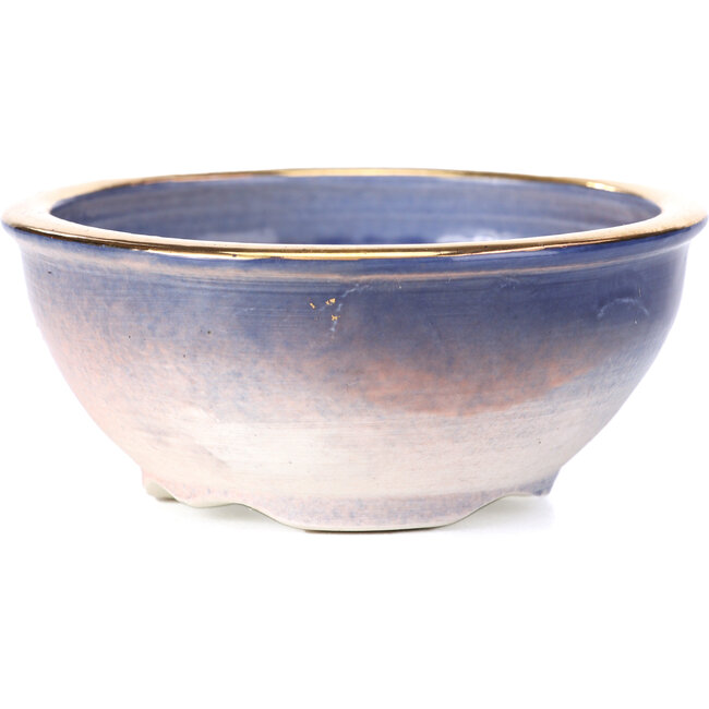 Pot à bonsaï rond bleu violet par Shoseki - 90 x 90 x 40 mm