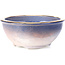 Round purple blue bonsai pot by Shoseki - 90 x 90 x 40 mm