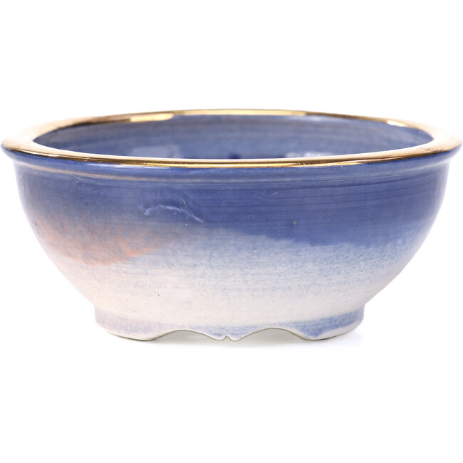 Vaso per bonsai rotondo viola blu di Shoseki - 90 x 90 x 40 mm