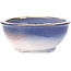 Round purple blue bonsai pot by Shoseki - 90 x 90 x 40 mm