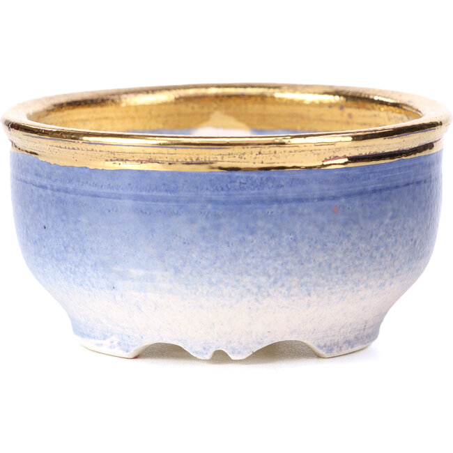 Pot à bonsaï rond violet bleu par Shoseki - 85 x 85 x 45 mm