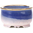 Round purple blue bonsai pot by Shoseki - 66 x 66 x 40 mm