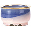 Round purple blue bonsai pot by Shoseki - 66 x 66 x 40 mm