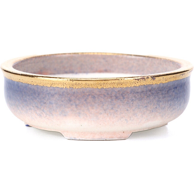 Pot à bonsaï rond bleu violet par Shoseki - 77 x 77 x 25 mm