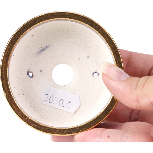 Pot à bonsaï rond bleu violet par Shoseki - 77 x 77 x 25 mm