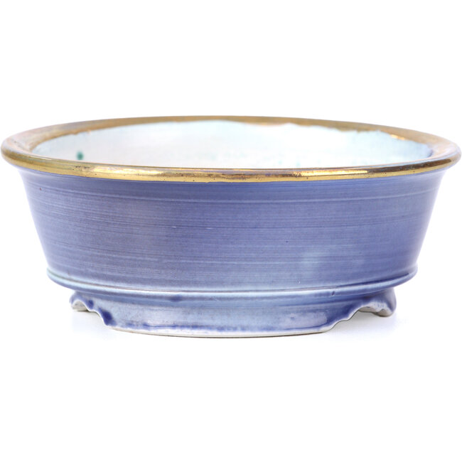 Vaso per bonsai rotondo viola blu di Shoseki - 115 x 115 x 40 mm