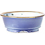 Round purple blue bonsai pot by Shoseki - 115 x 115 x 40 mm