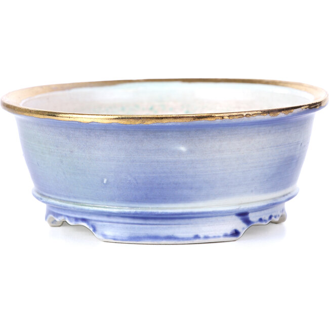 Maceta de bonsái redonda azul violeta de Shoseki - 110 x 110 x 45 mm