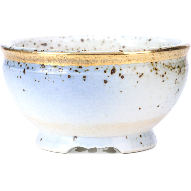 Pot à bonsaï rond violet bleu par Shoseki - 115 x 115 x 60 mm