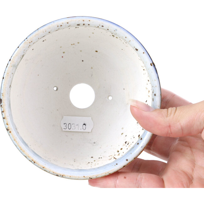 Maceta de bonsái redonda azul violeta de Shoseki - 115 x 115 x 60 mm