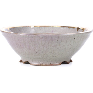 Shoseki 125 mm round grey bonsai pot by Shoseki, Japan