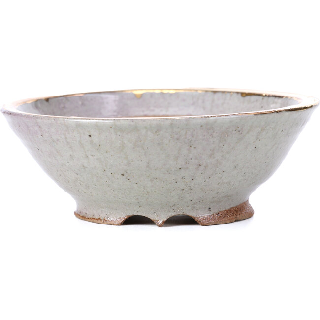 Vaso per bonsai rotondo grigio di Shoseki - 125 x 125 x 45 mm