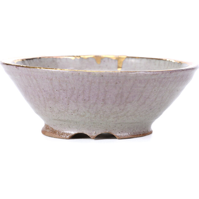 Maceta de bonsái redonda gris de Shoseki - 125 x 125 x 45 mm