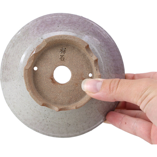 Maceta de bonsái redonda gris de Shoseki - 125 x 125 x 45 mm